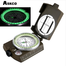 Военный Lensatic Компас Askco Военный компас для выживания туристическое снаряжение для кемпинга геологический компас Компактные Весы 2024 - купить недорого