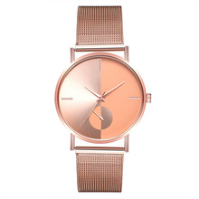 Watch 2019 hot sale quartz high-grade two-eye 4-pin mesh belt alloy watch round 2024 - buy cheap