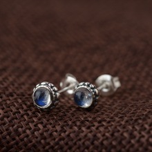 S925 silver antique process Female moonstone simple  earrings Circular fine wholesale 2024 - buy cheap