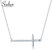 Sodrov New Arrival Fashion 925 Sterling Silver Cross Tales Chain Link Pendant Necklaces for Women 2024 - buy cheap