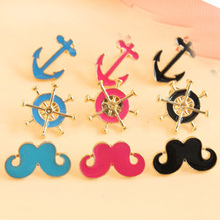 Cheap enamel mustache/anchor collar tips/clip/brooch/lapel pin/ korean luxury jewelry wholesale women shirt  accessories pin up 2024 - buy cheap