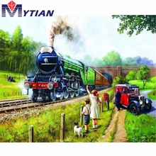 MYTIAN DIY 5D Diamond Painting Vintage Train in the Country Diamond Embroidery Full Round Square Drill Cross Stitch Home Decor 2024 - buy cheap
