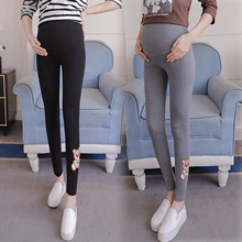 Korean fashion pregnant women pants spring and autumn pregnant women leggings high elastic maternity stomach lift pants 2024 - buy cheap