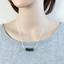 4 estilos de Lava negro cuentas de piedra para manualidades de Perfume de aceite esencial difusor Collar de dijes joyas para regalo de las mujeres 2024 - compra barato