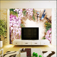 Papel pintado de foto personalizado beibehang, adhesivo Mural 3D, Fondo Chino de glicina de viento, papel de pared, papel de pared para paredes 3 d 2024 - compra barato