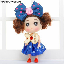 1PCS Cute Big Bow Confused Doll Toy Mini Silicone Dolls Toys Small Pendant Fashion Valentine For Kids Girl Gifts 12CM 2024 - buy cheap