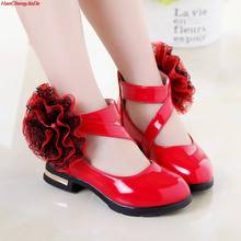 Girls Shoes For Party Wedding Butterfly-knot Flowers Princess Shoes Ankle Strap Leather Shoes Big Girls Dress Shoes Baby Kids 2024 - buy cheap
