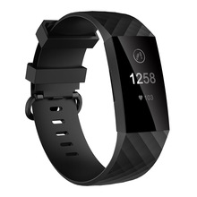 Сменный черный ремешок из ТПУ для Fitbit Charge 3, браслет для смарт-часов Fit bit Charge 3, аксессуары (CH3P) 2024 - купить недорого