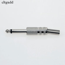 Cltgxdd plugue macho para microfone, montagem, 6.35mm, 6.5mm, 1/4 ", áudio mono, soquete, fio, tipo de solda 2024 - compre barato
