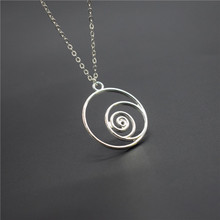 Simple Circle Pendant Necklace, Silver Color Round Necklace, Geometry Jewelry, Geometry Pendant, Wearable Mathematics 2024 - buy cheap