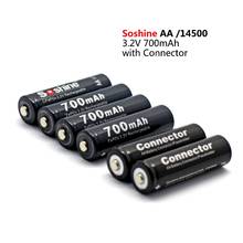 Soshine 4PCS 3.2V 700mAh LiFePO4 Battery AA 14500 Recargables Battery with Battery Case 2024 - buy cheap