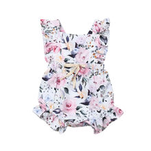 Pelele sin mangas con volantes y flores para niñas pequeñas, ropa de verano, 0 a 18 meses 2024 - compra barato