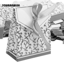 50pcs/lot Silver Baby Shower Favors Gifts Bag Creative Wedding  Favor Boxes Candy Box Wedding Party Chocolate Paper Boxes 2024 - buy cheap