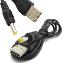 Cabo carregador de energia 1.2m preto puro 1a 5v usb para dc, 4.0x1.7mm, cabo preto de cobre puro para sony psp 4.0, interface universal, 1 peça 2024 - compre barato