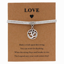 OM charm Bracelet Make a Wish Card yoga Bracelet alloy Handmade Adjustable jewelry for bestfriend gift New fashion drop shipping 2024 - buy cheap