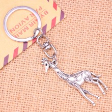 20pcs New Fashion Keychain 53*23 mm giraffe deer Pendants DIY Men Jewelry Car Key Chain Ring Holder Souvenir For Gift 2024 - buy cheap