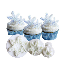 Christmas snowflake cookies biscuit mold fondant sugarcraft plunger cookie cutters Xams Snow cupcake cake decorating tool 2024 - buy cheap