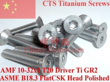 Titanium screws 10-32x1 Flat CSK Head 2# Phillips  Driver Ti GR2 Polished 50 pcs 2024 - buy cheap