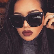 Luxury Oversize Sunglasses Women Retro Brand Designer Big Frame Black Sun Glasses Trendy Shades 90s Clear Glasses UV400 2024 - buy cheap