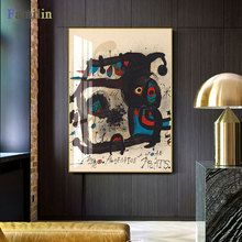 Porta arte abstrata vintage de parede ana miro, pôsteres e impressões de arte em tela famosa para decoração de casa e sala de estar, em tela 2024 - compre barato