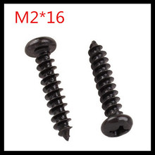 1000 Pcs/Lot M2X16 Round  Head steel with black micro electronic cross recessed phillips countersunk self tapping screw 2024 - buy cheap