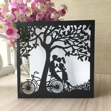 50pcs/lot Laser Cut Hollow Wedding Invitations Romantic Custom Invitations Card Birthday Party Wedding Decoration 2024 - buy cheap