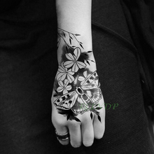 Водостойкая Временная тату-наклейка, бабочка, цветок, искусственная тату, флэш-тату, татуаж рук и ног для девочек, мужчин и женщин 2024 - купить недорого