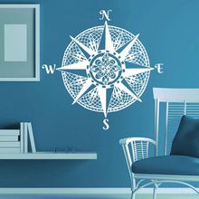 Nautical Compass Rose Wall Sticker Ocean Sea Style Living Room Home Decor Mandala Compass Wall Decals Navigate Ship Mural AY1368 2024 - buy cheap