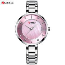 Curren-relógio de pulso feminino de marca de luxo, relógio de quartzo, cristal, com pulseira, à prova d'água, para mulheres 2024 - compre barato