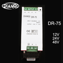 Fuente de alimentación de conmutación de salida única de carril Din DIANQI DR-75W 12 V 24 V 48 V convertidor ac dc para tira de LED otros DR-75-12 24 48 2024 - compra barato