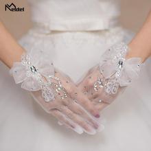 2019 High Quality White Short Elegant Rhinestone Bridal Wedding Gloves Wedding accessories 2024 - buy cheap