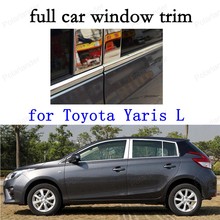 full Window Trim Car Exterior Accessories  Decoration Strips
 for Toyota Yaris L Stainless Steel with center pillar 2024 - buy cheap