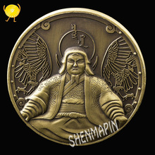 China Mongolian Empire Khan Genghis Khan Commemorative Coin Three-Dimensional Relief Chinese Legend Art Coins Collectibles Gift 2024 - buy cheap