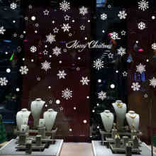 Новогодние рождественские украшения настенные стикеры снежинки магазин наклейки на окна стекло чайный магазин стикер домашний Декор Наклейка Настенная 2024 - купить недорого