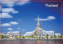 Прямоугольные жесткие магниты 78*54 мм Таиланд знаменитые Wat фото магниты на холодильник 20158 2024 - купить недорого
