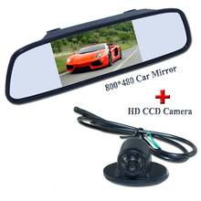 Promotion For 2 in 1 HD CCD car rear view parking camera  + 5" HD 800*480 Car Mirror Monitor rear monitor Free Shipping 2024 - buy cheap