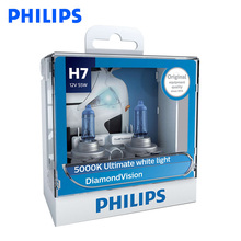 Original Philips H7 12V 55W PX26d Diamond Vision 5000K Super White Light Halogen Bulbs Auto Headlight 12972DV S2, Pair 2024 - buy cheap