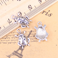 Abalorios de joyería de escarabajo bug, colgantes plateados de plata antigua de 17x11mm, DIY, joyería de plata tibetana hecha a mano, 136 Uds. 2024 - compra barato