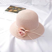 XEONGKVI Joker Pure Color Flower  Parent-child Sun Hats Spring Summer Brand Wide Brim Straw Hat For Women Girl Bucket Cap 2024 - buy cheap