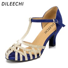 DILEECHI Latin dance shoes adult dance high-heeled shoes Women companionship dance sandals 2024 - buy cheap