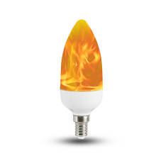 Креативный светодиодный светильник с 2 режимами 85-265 в, s, E27, E26, E14, E12, эффект пламени, огненный светильник, лампа в форме свечи, 3 Вт, Мерцающая декоративная лампа 2024 - купить недорого