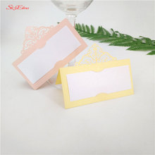 50pcs/lot new muti colors table decoration card namePearlscent Paper card for party and wedding favor with5z SH873 2024 - buy cheap