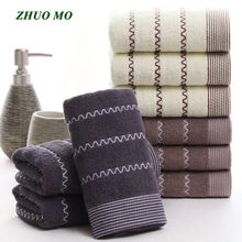 Xio mo toalha de algodão listrado unissex 3 peças, moda feminina, masculina, presente 34*75 cm super absorvente para banheiro frete grátis 2024 - compre barato
