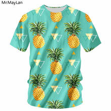 Fashion Fruit Funny T-shirt Men 3D Tshirt 5XL Pineapple Orange Print Harajuku Tops Tee Casual Short Sleeve Men's Hip Hop T Shirt 2024 - buy cheap