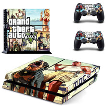 Наклейка Grand Theft Auto V GTV 5, наклейка для консоли Sony Playstation 4, защитная пленка + контроллеры 2 шт., 10 узоров 2024 - купить недорого