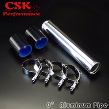 51mm 2" Aluminum Turbo Intercooler Pipe Piping Tubing + silicon hose + T bolt clamps kits BLACK 2024 - buy cheap