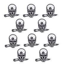 10 PCS Bite Knife Crossbones Patch for Punk Clothing Iron on Applique Sweater Craft Stripe Sew Embroidery Patches for Trousers 2024 - buy cheap