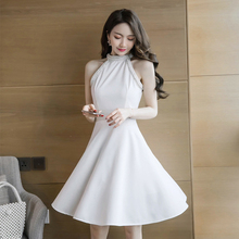 Fashion women elegant comfortable white dress new arrival korean vintage party temperament sexy off shoulder cute a-line dress 2024 - buy cheap