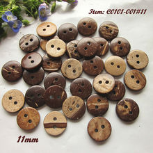 Botones de camisa de coco natural para costura, accesorios de decoración hechos a mano, 250 Uds., 11mm, 2 agujeros, venta al por mayor 2024 - compra barato