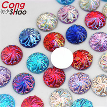 Cong Shao 12mm 200pcs AB Color Round Acrylic Rhinestones Flatback Beads Strass Crystal Stones For Clothes Decoration Craft CS3 2024 - buy cheap